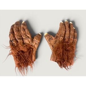 Brown Werewolf Monster Costume Gloves Beast Hands Bigfoot Halloween Yeti